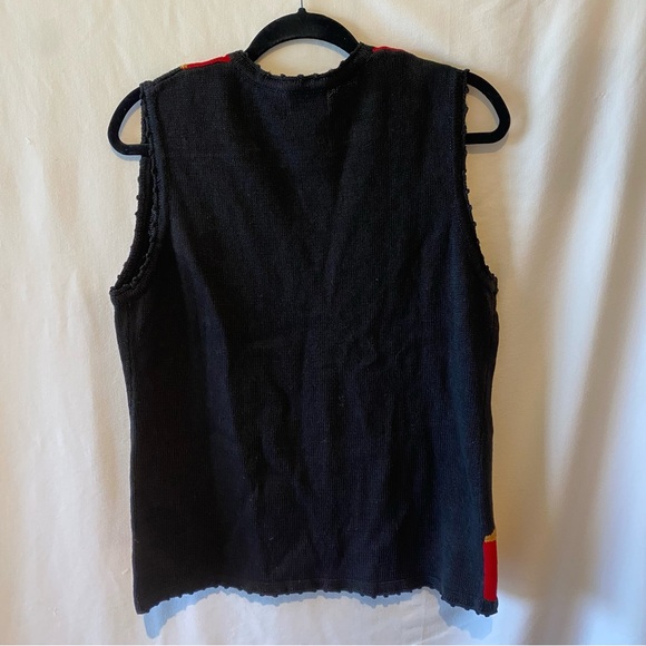 Vintage size small Joan Steele embroidered nautical inspired button down vest - Picture 6 of 6